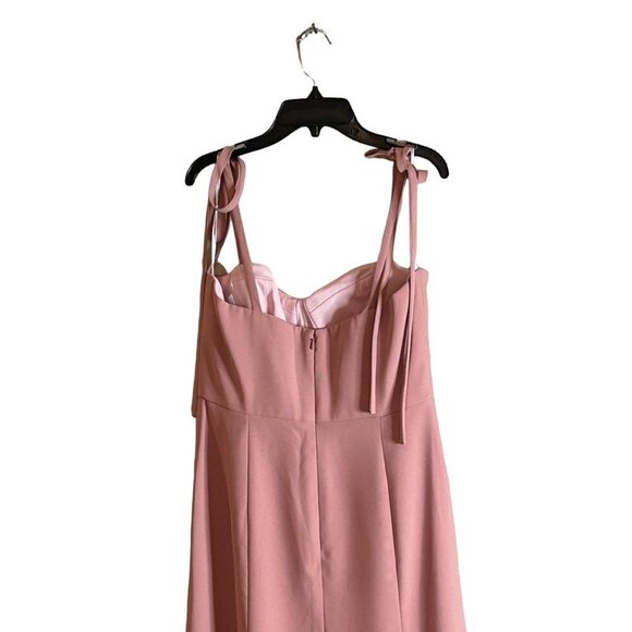 Dessy Collection Womens Bustier Crepe Midi Dress Desert Rose Size 8 NWT - Picture 5 of 8